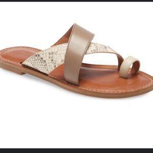 CASLON Oskar Flat Leather Slide Sandals